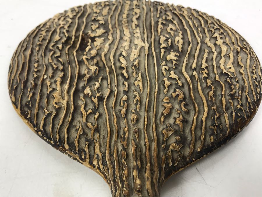 Vintage Faux Antler Wooden Hand Mirrors Beveled Glass 11 X 7 [Photo 6]