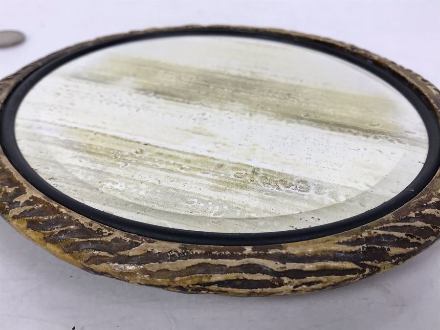 Vintage Faux Antler Wooden Hand Mirrors Beveled Glass 11 X 7 [Photo 7]