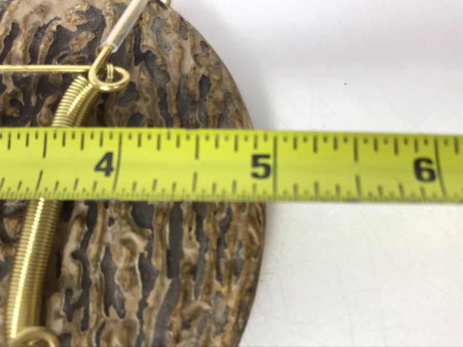 Vintage Faux Antler Wooden Hand Mirror Beveled Glass With Metal Holder For Hanging On Wall 9 X 5 [Photo 8]