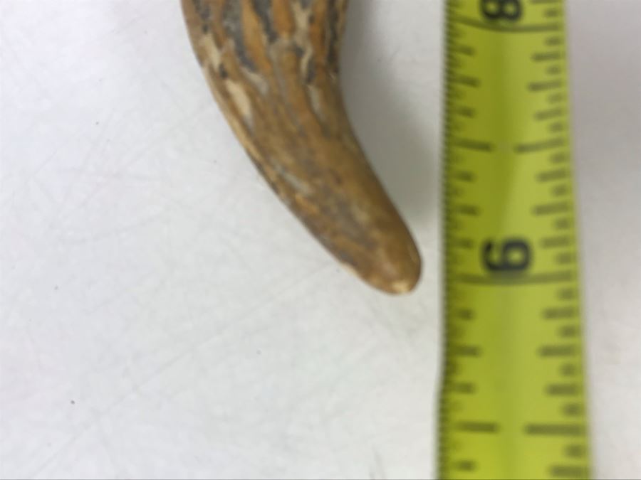 Vintage Faux Antler Wooden Hand Mirror Beveled Glass With Metal Holder For Hanging On Wall 9 X 5 [Photo 7]