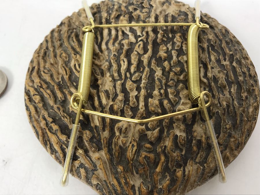 Vintage Faux Antler Wooden Hand Mirror Beveled Glass With Metal Holder For Hanging On Wall 9 X 5 [Photo 6]