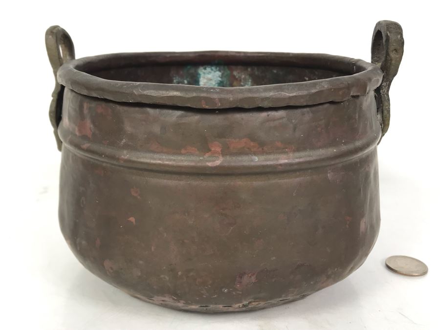 Vintage Copper Pot With Handles For Hanging 7W X 5H [Photo 1]