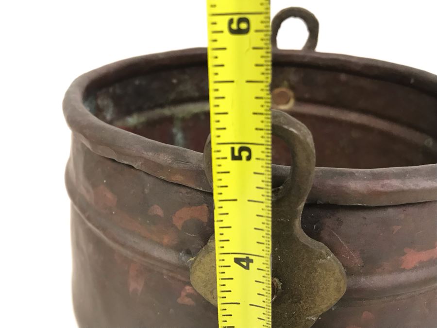 Vintage Copper Pot With Handles For Hanging 7W X 5H [Photo 8]