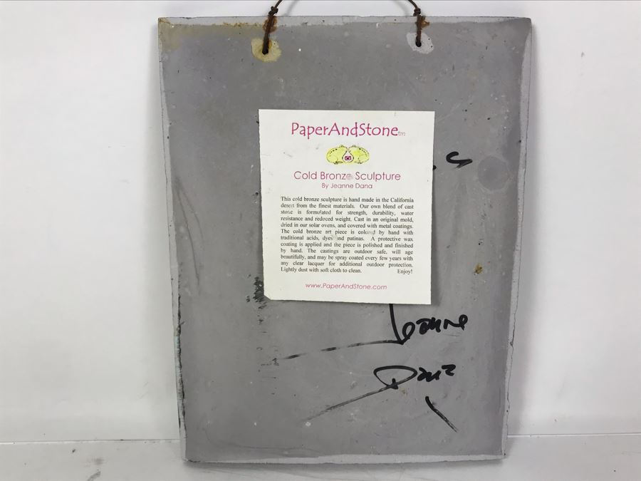 Signed Jeanne Dana Cold Bronze Sculpture Of Van Gogh Vase With Sunflowers Painting 8 X 10.5 [Photo 7]