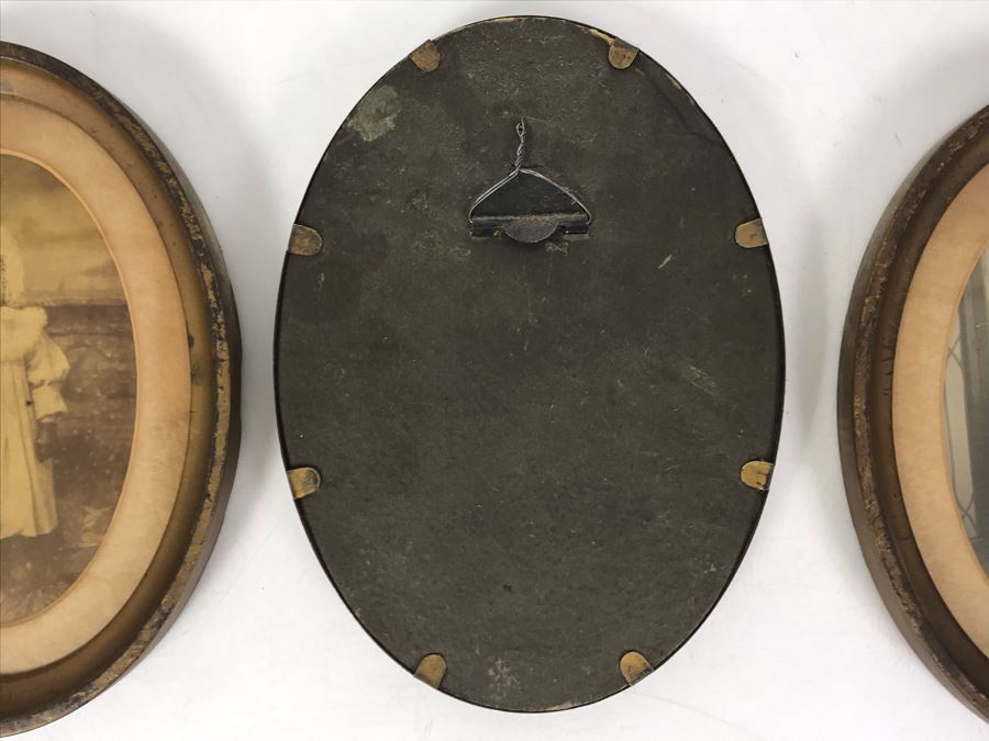 Set Of (3) Vintage Oval Framed B&W Children Photographs Each 5.5 X 7.5 [Photo 12]