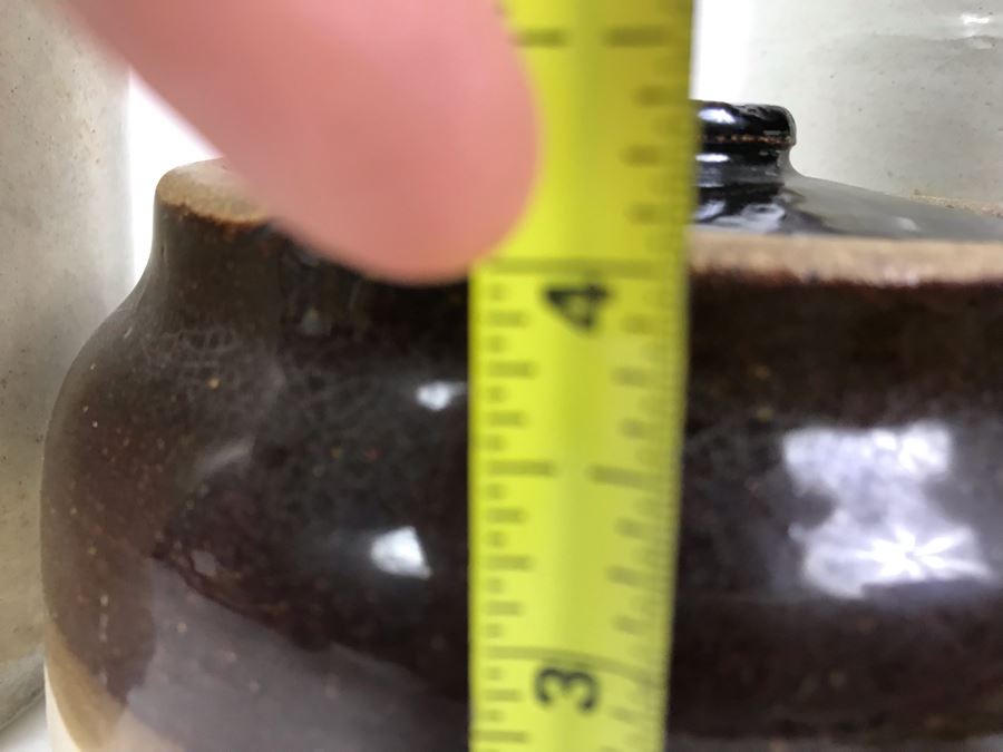 Set Of (2) Stoneware Jugs 10H / 9H And (1) Stoneware Pot With Lid 4H [Photo 20]