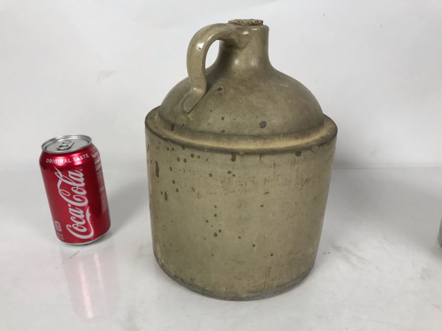 Set Of (2) Stoneware Jugs 10H / 9H And (1) Stoneware Pot With Lid 4H [Photo 16]