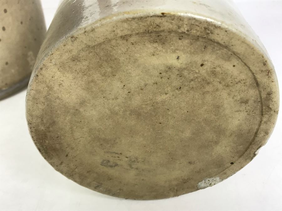 Set Of (2) Stoneware Jugs 10H / 9H And (1) Stoneware Pot With Lid 4H [Photo 12]