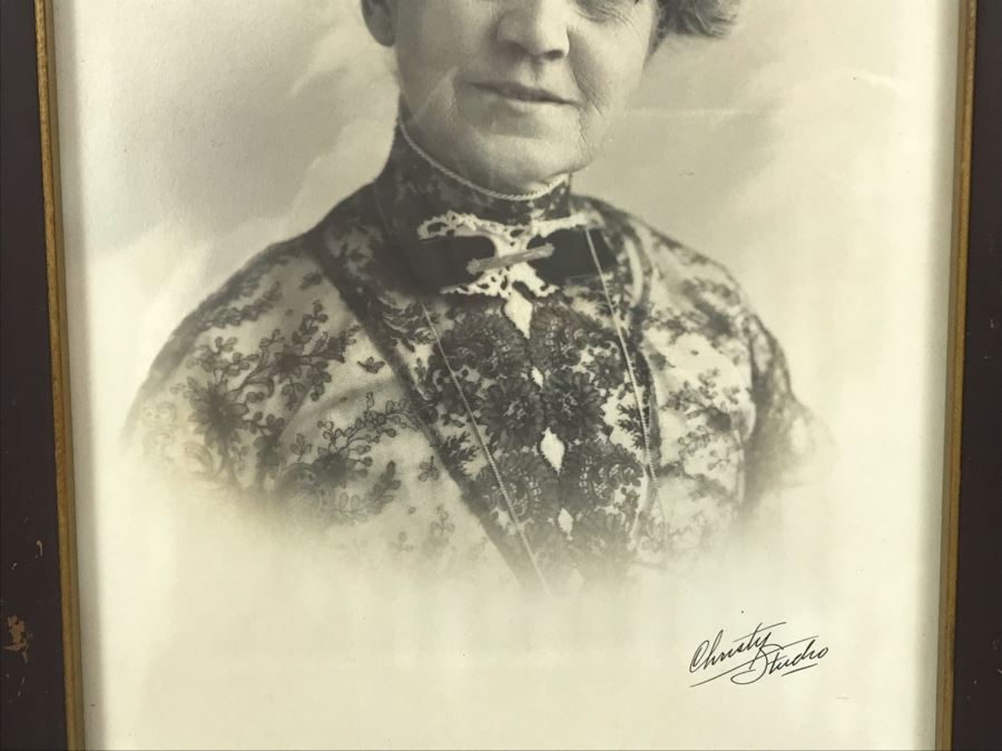 Vintage Signed B&W Portrait Photograph In Old Frame Christy Stucho Studio 8.5 X 12.25 [Photo 8]