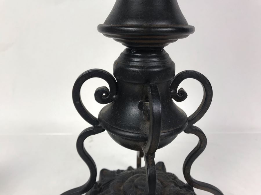 Vintage Metal Candle Holder With Metal Shade 11W X 18.5H [Photo 4]
