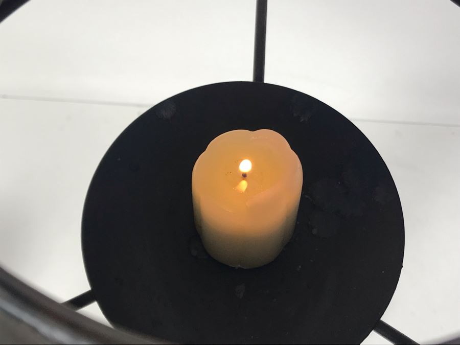 Vintage Metal Candle Holder With Metal Shade 11W X 18.5H [Photo 9]