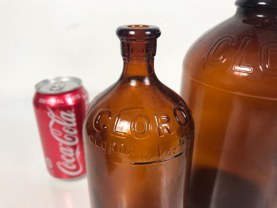 (3) Amber Glass Clorox Bottles And (1) Amber Glass Purex Bottles From 11H To 8H [Photo 9]