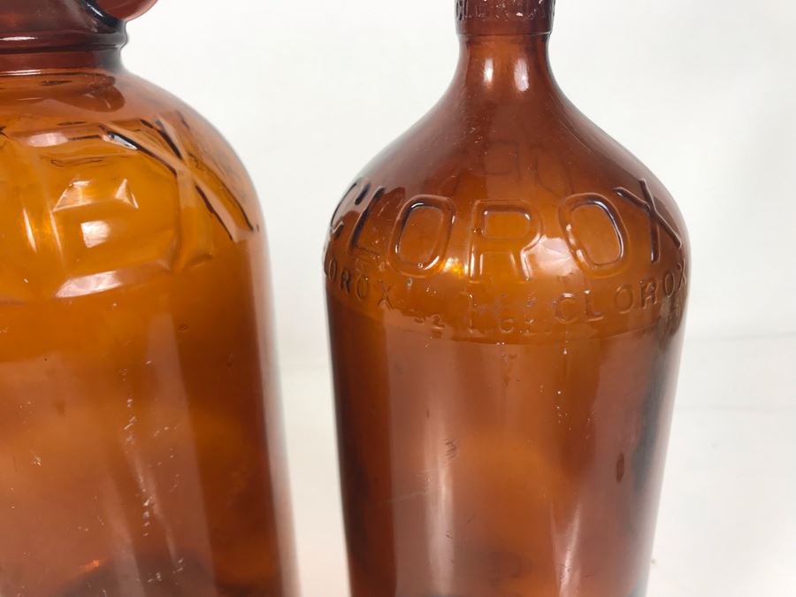 (3) Amber Glass Clorox Bottles And (1) Amber Glass Purex Bottles From 11H To 8H [Photo 5]