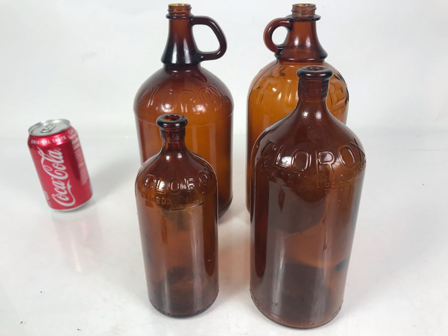 (3) Amber Glass Clorox Bottles And (1) Amber Glass Purex Bottles From 11H To 8H [Photo 10]