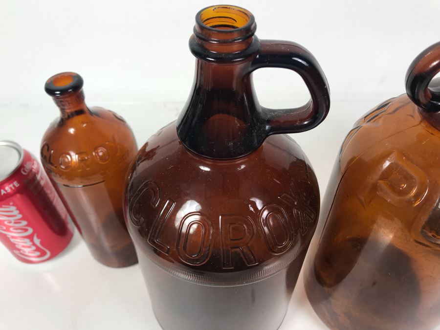 (3) Amber Glass Clorox Bottles And (1) Amber Glass Purex Bottles From 11H To 8H [Photo 8]