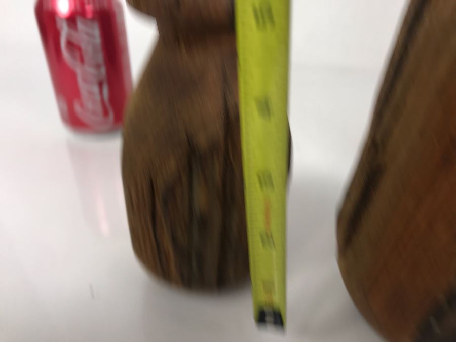 Vintage Galvanized Metal Scoop With Wooden Handle 9.5W X 14H And Pair Of Rustic Wooden Vases 6H And 12H [Photo 17]