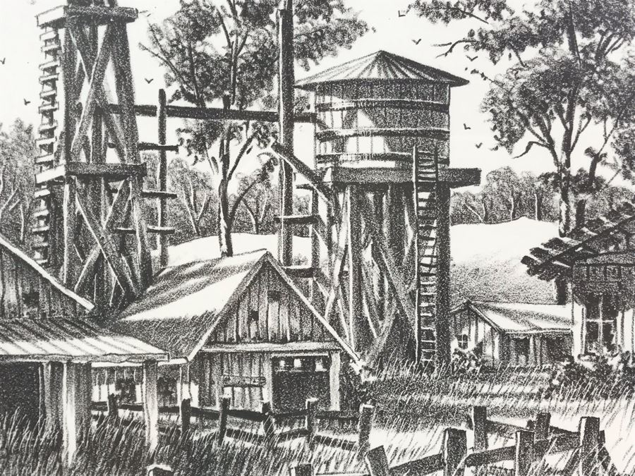 Vintage 1978 Local Ted Wade Lithograph The American Farmer Designer & Builder Ramona, California 12 X 12.5 Hand Signed Limited Edition 22 Of 26 [Photo 10]