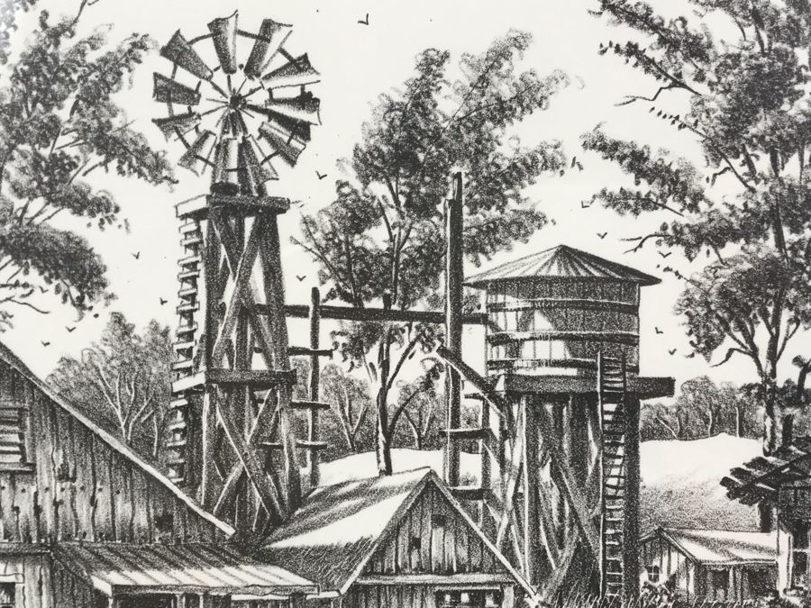 Vintage 1978 Local Ted Wade Lithograph The American Farmer Designer & Builder Ramona, California 12 X 12.5 Hand Signed Limited Edition 22 Of 26 [Photo 9]