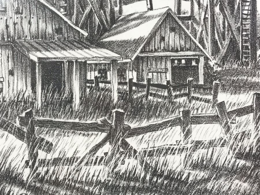 Vintage 1978 Local Ted Wade Lithograph The American Farmer Designer & Builder Ramona, California 12 X 12.5 Hand Signed Limited Edition 22 Of 26 [Photo 13]