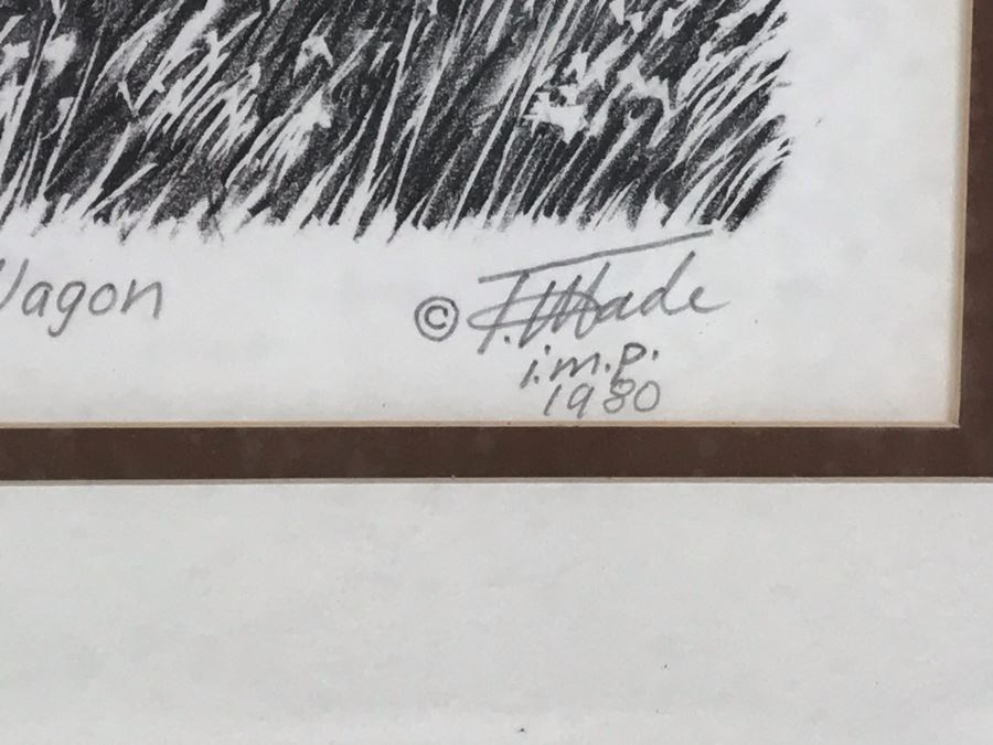 Vintage 1978 Local Ted Wade Lithograph Butterfield Square Chuck Wagon Temecula, California 12.5 X 14 Hand Signed Limited Edition 6 Of 36 [Photo 6]