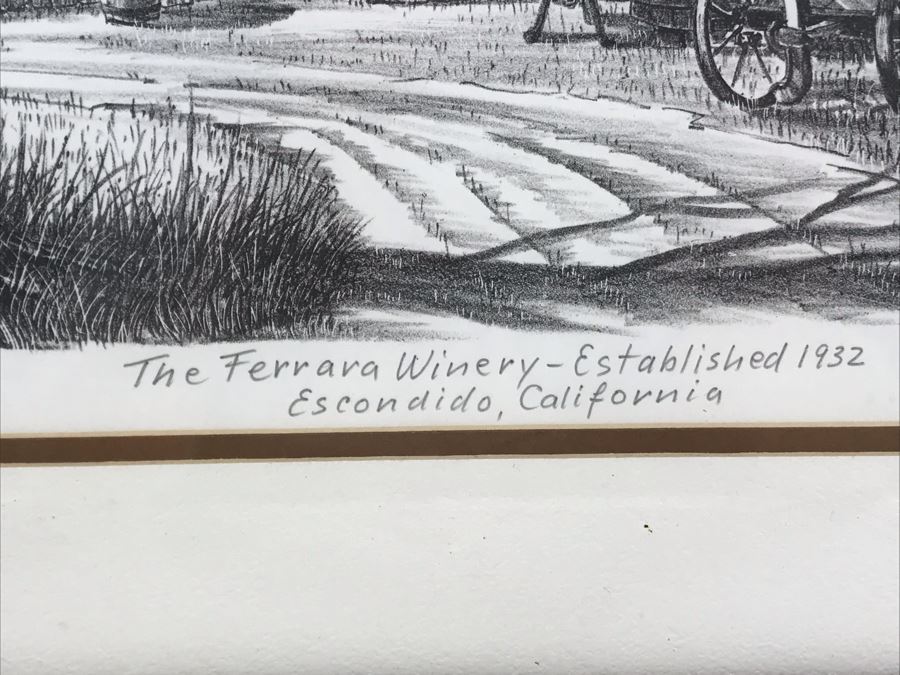Vintage 1978 Local Ted Wade Lithograph The Ferrara Winery Established 1932 Escondido, California 14 X 11 Hand Signed Limited Edition 3 Of 26 [Photo 5]