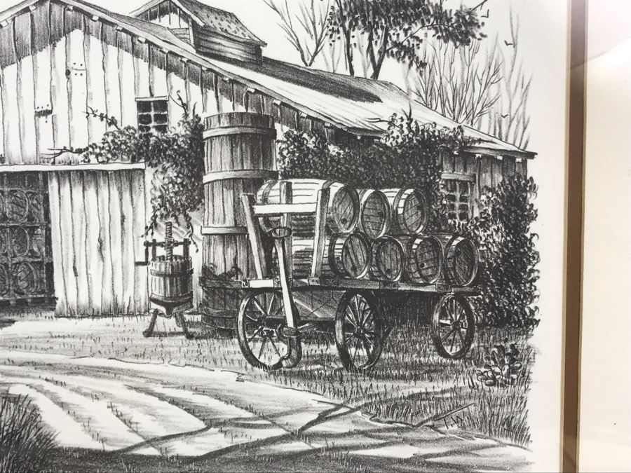 Vintage 1978 Local Ted Wade Lithograph The Ferrara Winery Established 1932 Escondido, California 14 X 11 Hand Signed Limited Edition 3 Of 26 [Photo 9]
