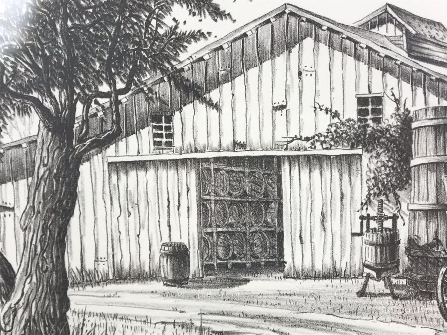 Vintage 1978 Local Ted Wade Lithograph The Ferrara Winery Established 1932 Escondido, California 14 X 11 Hand Signed Limited Edition 3 Of 26 [Photo 10]