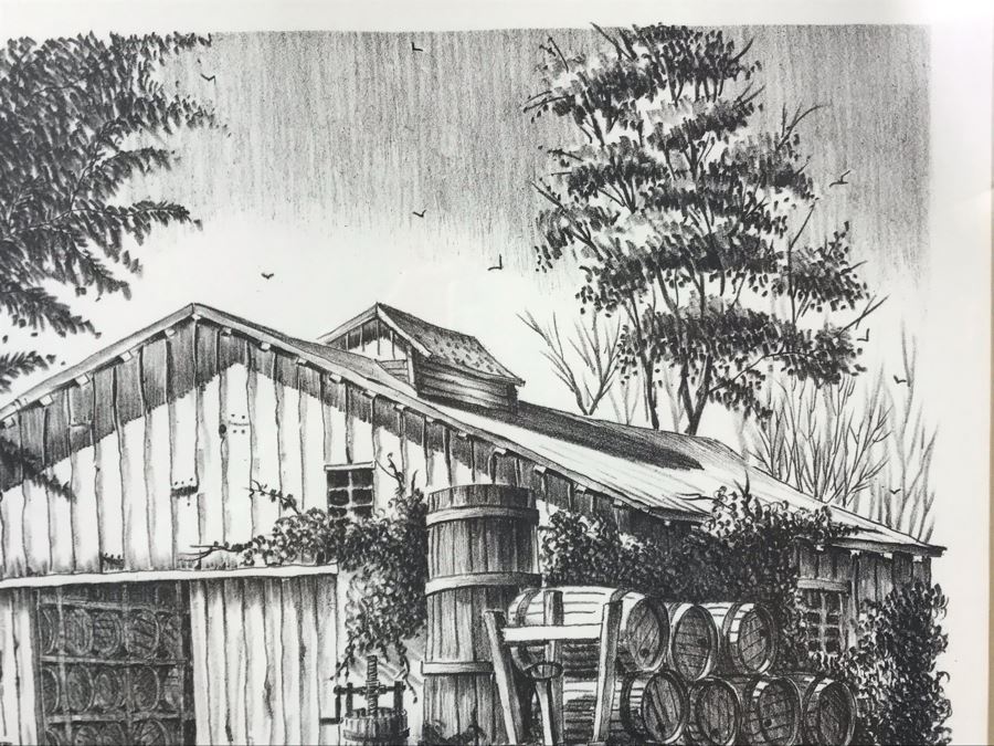 Vintage 1978 Local Ted Wade Lithograph The Ferrara Winery Established 1932 Escondido, California 14 X 11 Hand Signed Limited Edition 3 Of 26 [Photo 13]