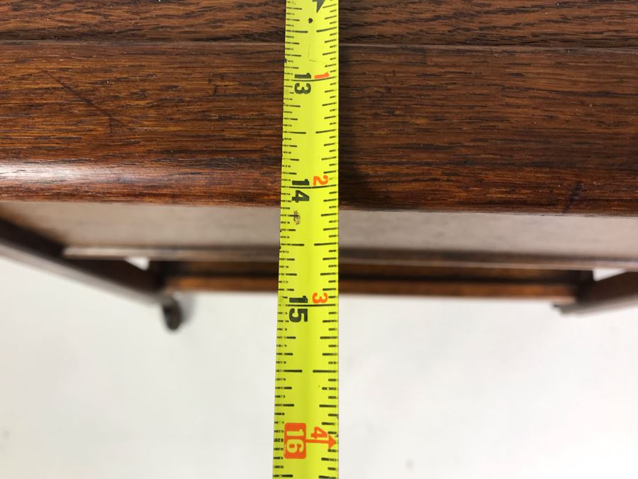 Stunning Vintage Oak Sewing Cabinet With Casters, Spool Drawer And Lower Shelf 21W X 14D X 22.5H [Photo 12]