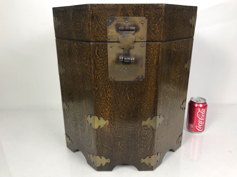 8-Sided Asian Box With Brass Hardware 15W X 17H [Photo 2]
