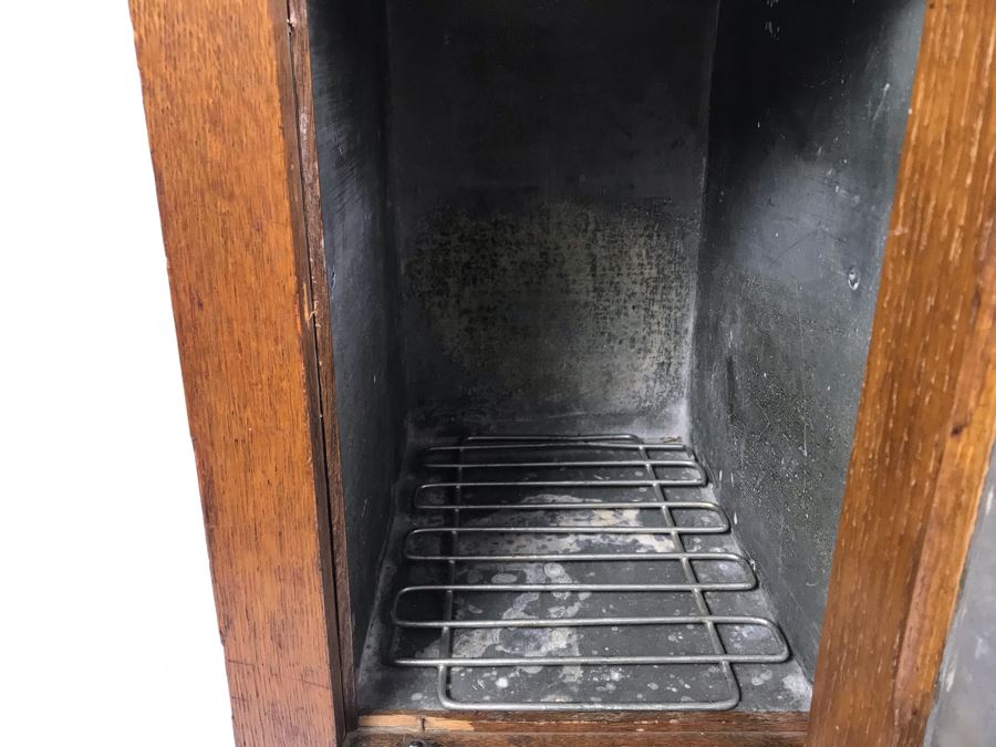 Arts & Crafts Mission Oak Tiger Oak Antique Chairside Humidor Liquor Cabinet [Photo 4]