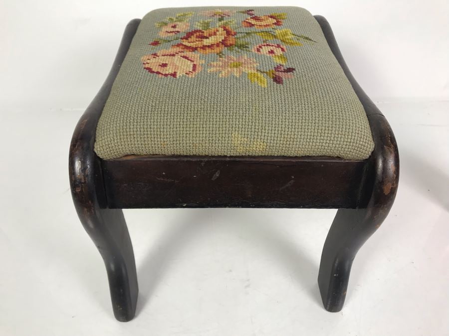 Vintage Needlepoint Footstool 10 X 13 X 9.5H [Photo 4]
