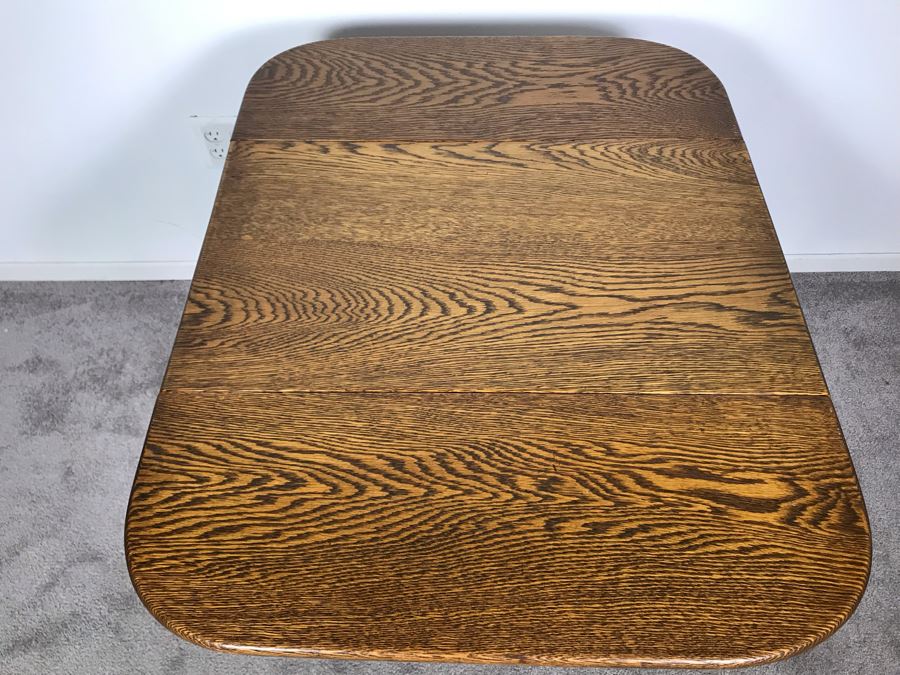 Stunning Vintage Tiger Oak Drop Leaf Tea Cart 25D X 17.5W (W/O Leaves - 33W With Leaves) X 28H [Photo 11]