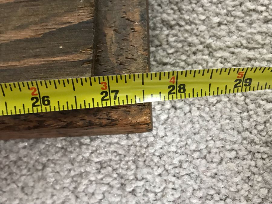 Vintage Oak Beveled Glass Wall Mirror 27.5 X 17.5 [Photo 7]