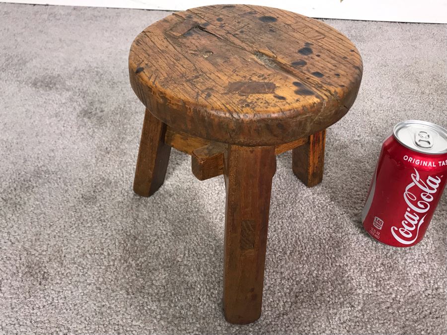 Pair Of Small 3-Legged Vintage Stools 8H And 7H [Photo 8]