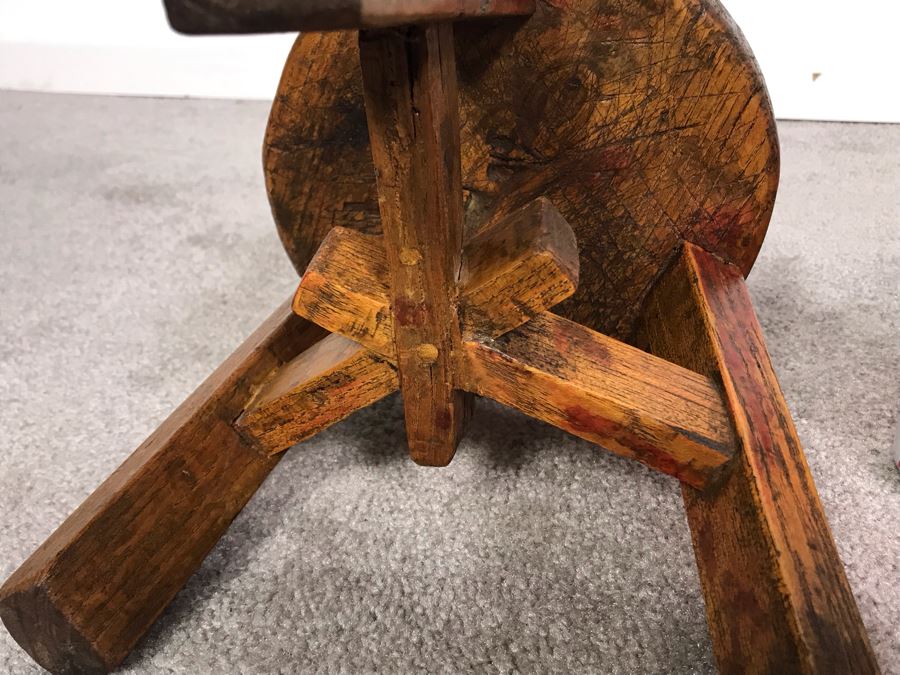 Pair Of Small 3-Legged Vintage Stools 8H And 7H [Photo 12]