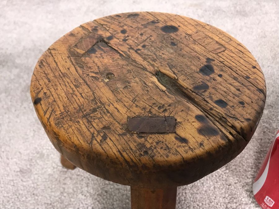 Pair Of Small 3-Legged Vintage Stools 8H And 7H [Photo 10]