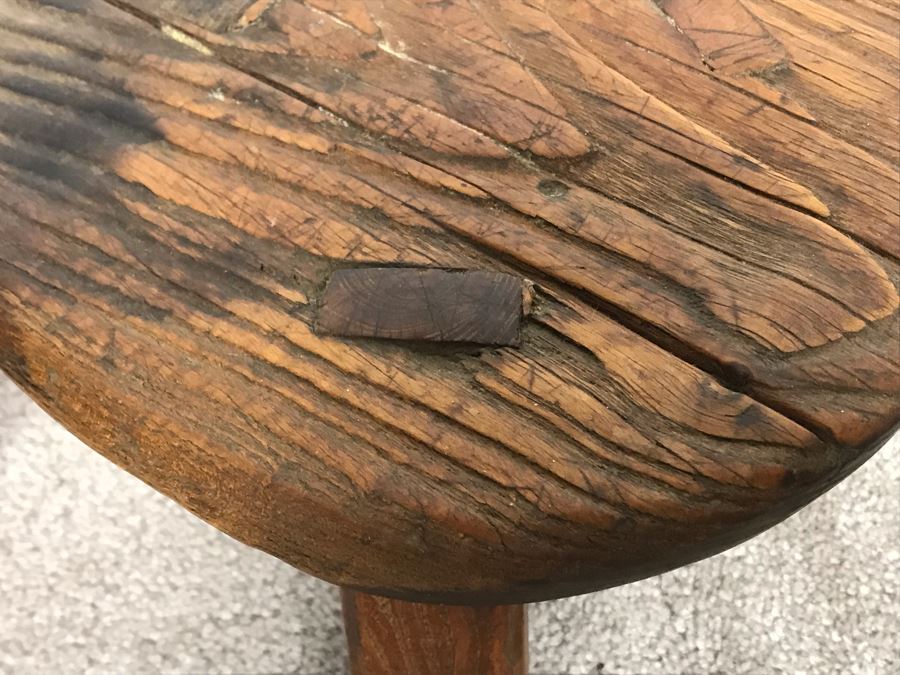 Pair Of Small 3-Legged Vintage Stools 8H And 7H [Photo 4]