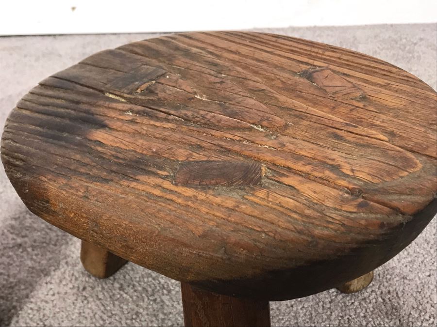 Pair Of Small 3-Legged Vintage Stools 8H And 7H [Photo 5]