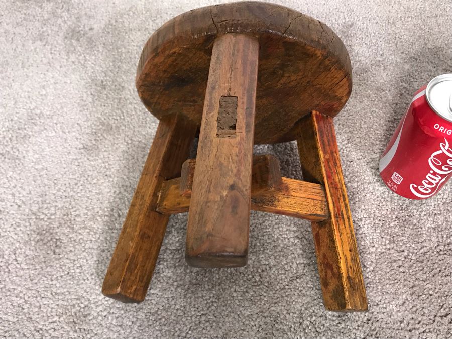 Pair Of Small 3-Legged Vintage Stools 8H And 7H [Photo 11]