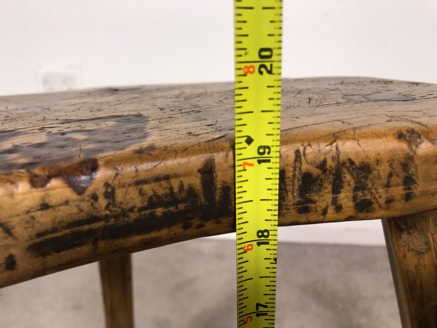 Large Vintage 3-Legged Stool 19H [Photo 9]