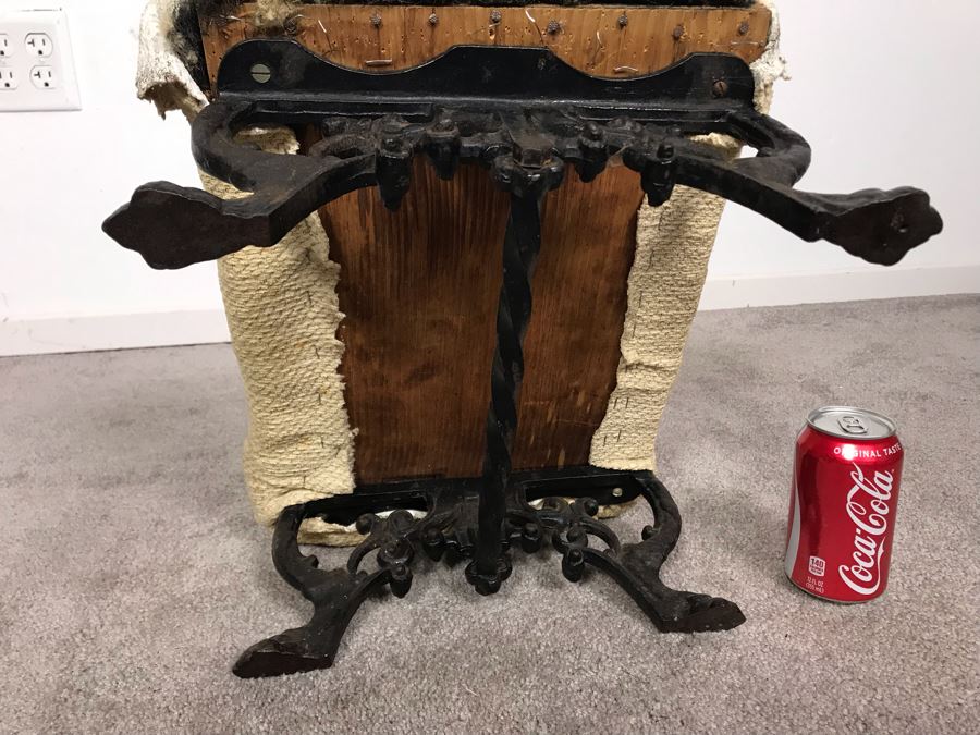 Vintage Cast Iron Footstool - Needs Upholstering 17W X 12D [Photo 8]