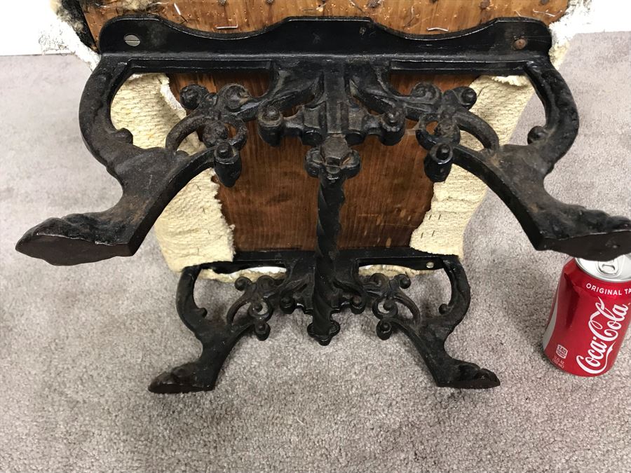 Vintage Cast Iron Footstool - Needs Upholstering 17W X 12D [Photo 2]