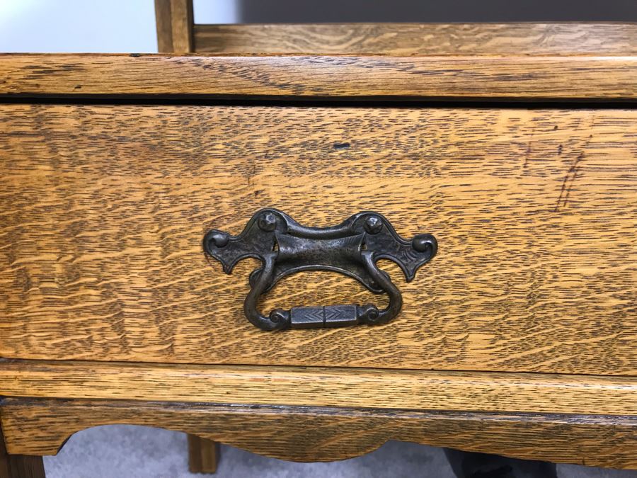 Stunning Arts & Crafts Mission Oak Tiger Oak Sideboard Buffet Table With Drawer [Photo 6]