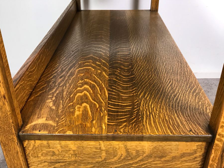 Stunning Arts & Crafts Mission Oak Tiger Oak Sideboard Buffet Table With Drawer [Photo 15]