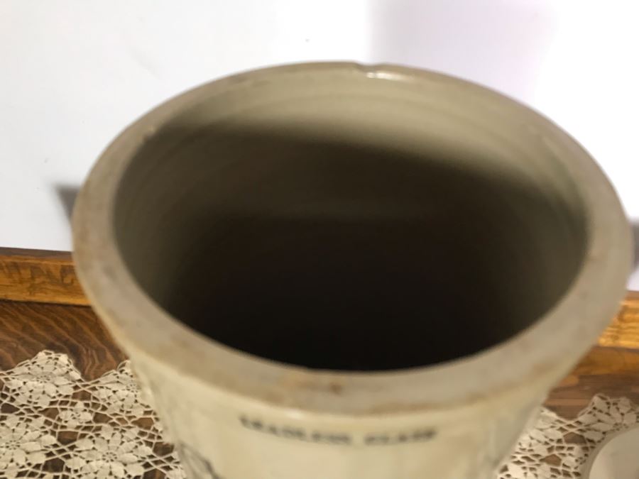 Rare Antique Cheavin's Saludor Safe Water Filter British Made Ceramic Stoneware Water Purifier (Underneath Lid Has Chip / Slight Chip In Handle) 19.5H X 9W [Photo 8]