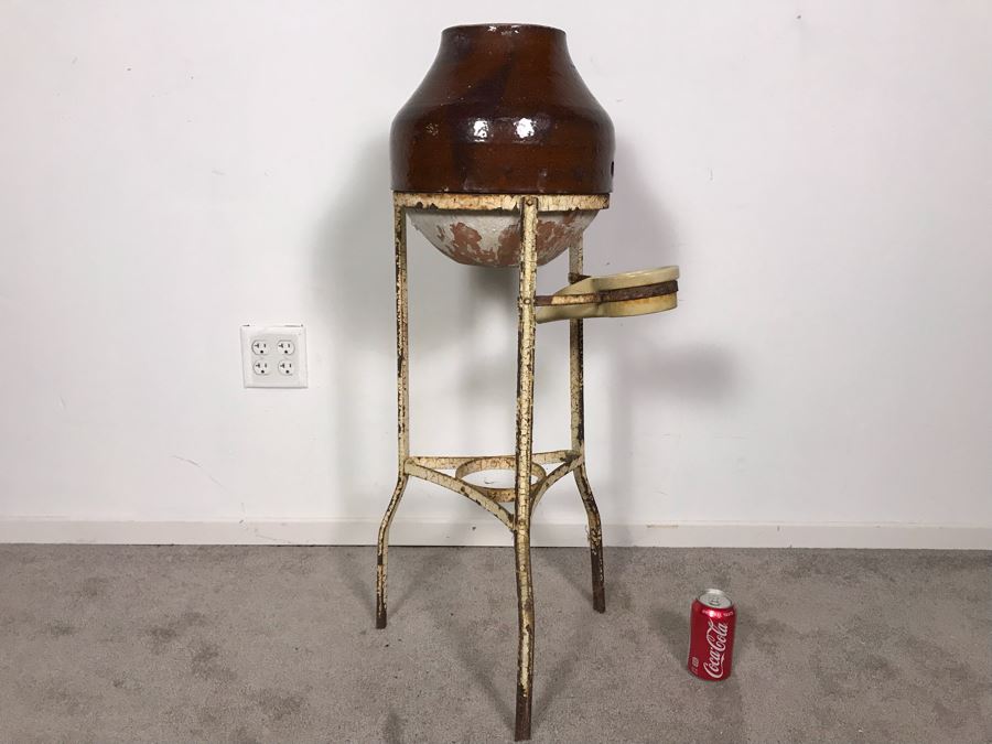 Vintage Coolex Stoneware Water Dispenser With Metal Stand 16W X 36H [Photo 10]