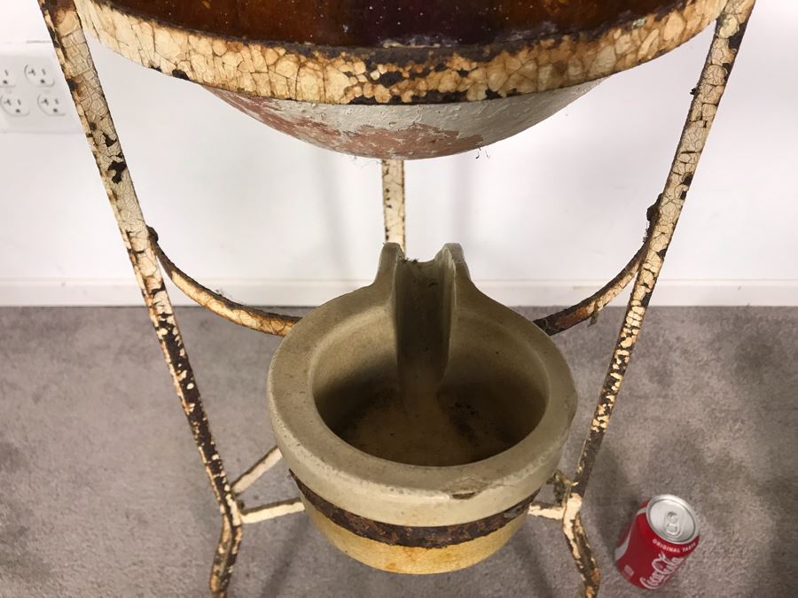 Vintage Coolex Stoneware Water Dispenser With Metal Stand 16W X 36H [Photo 7]