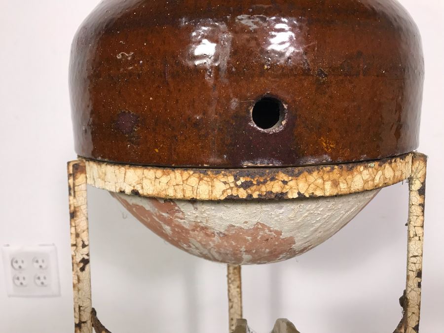 Vintage Coolex Stoneware Water Dispenser With Metal Stand 16W X 36H [Photo 6]