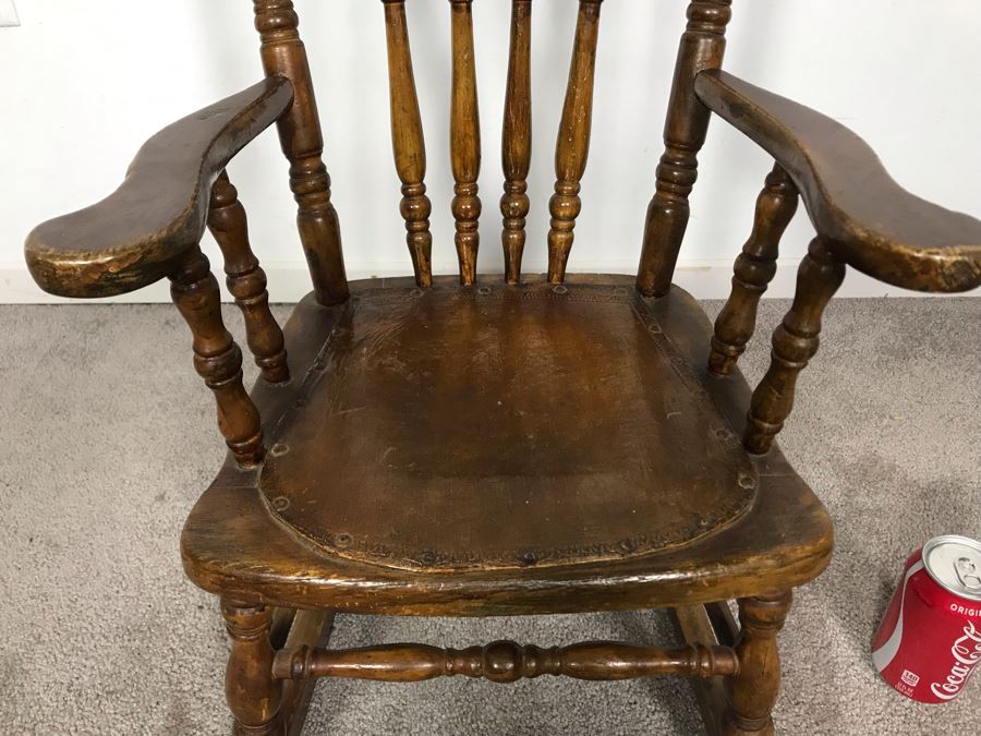 Vintage Child's Wooden Handmade Rocking Chair 15W X 21D X 26H [Photo 2]
